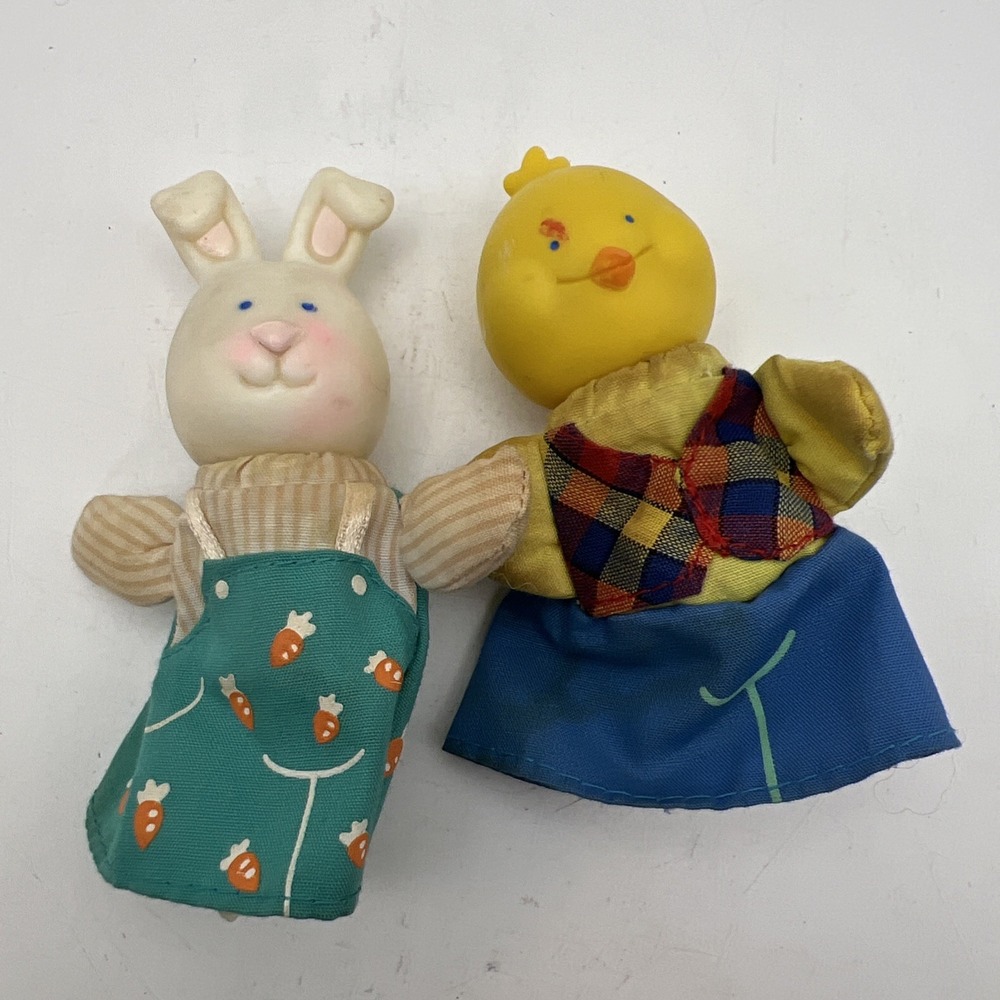 Russ berrie Easter Bunny Chick Finger Puppets